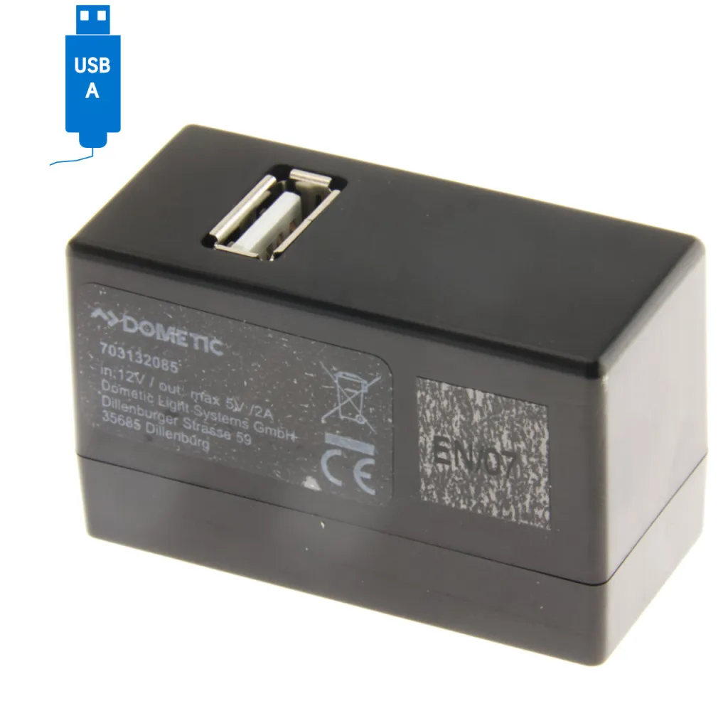 5V 2A Dometic USB oplaadadapter zwart (1x)