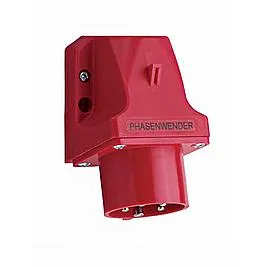 ABL CEE WCD ROOD 3P+N+A 32A MALE MET PENNEN G52S30P IP44 OPBOUW METFASEWISSEL