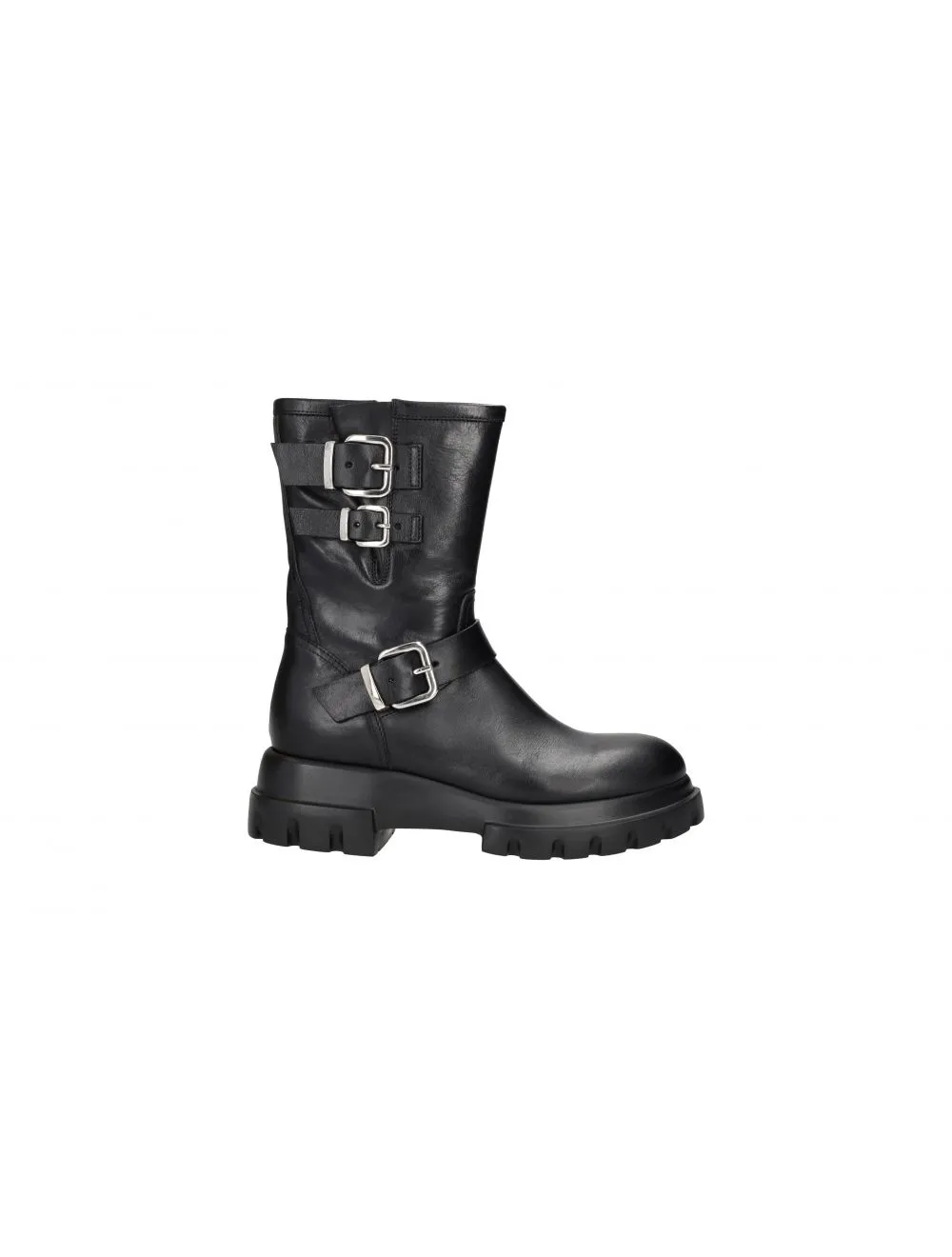 AGL 756589 zwart leer byker laars