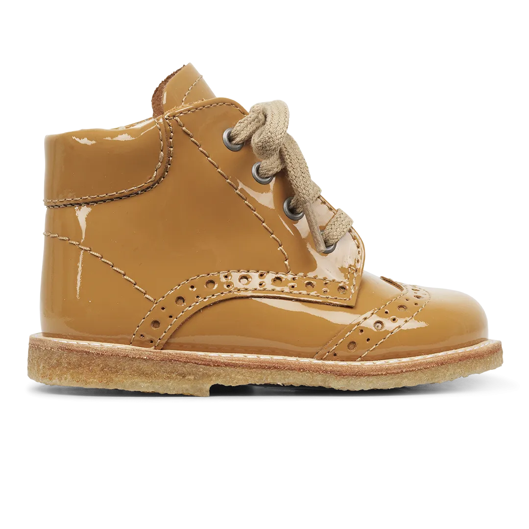 ANGULUS STARTER SHOE LACES OCHER EERSTE LOOPSCHOEN BABYSCHOEN OKER MOSTERD GEELBRUIN LAK