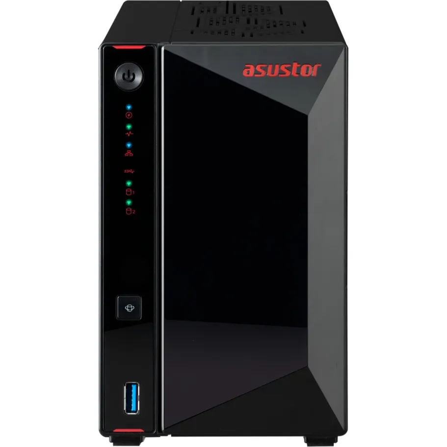 Asustor Nimbustor 2 incl. 2x WD Red Plus 4 TB harde schijf nas (Zwart, LAN, USB, HDMI)