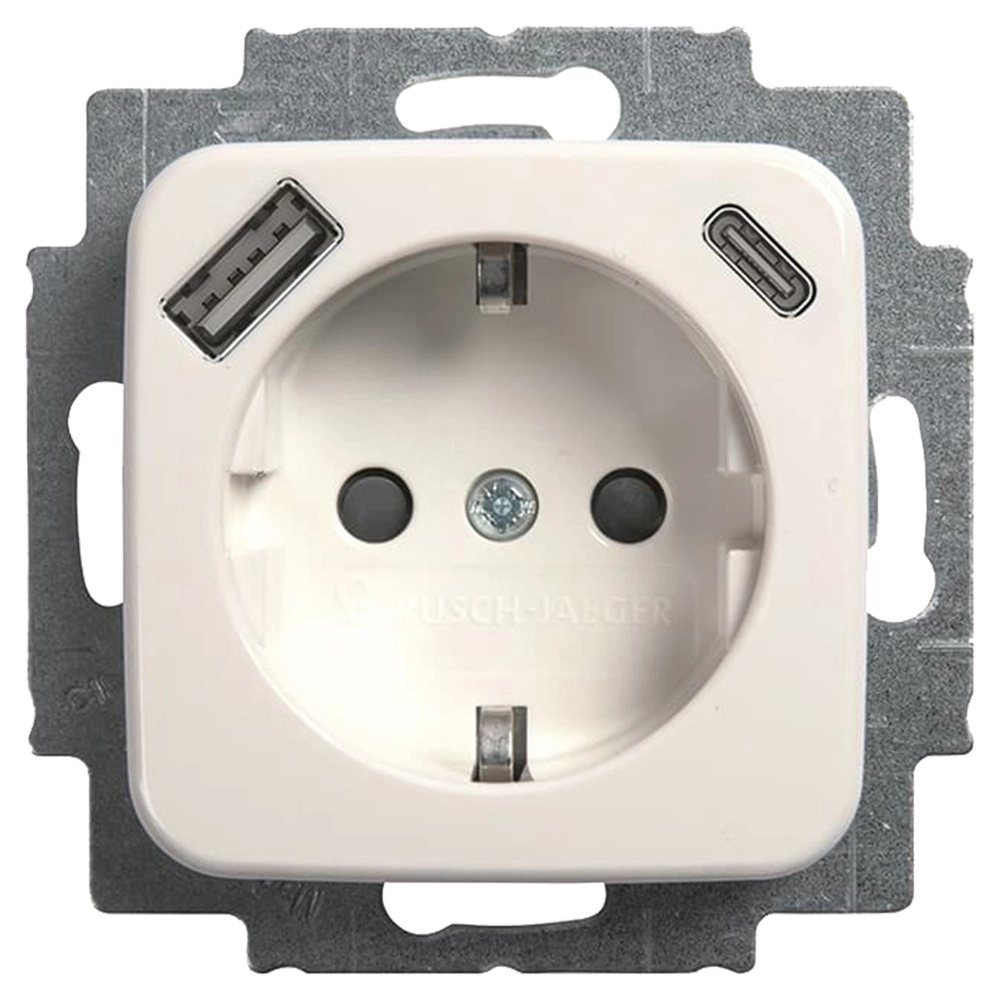 BUSCHJAEGER REFLEX CONTAACTDOOS 1VOUDIG RANDAARDE USB/AC POLARWIT