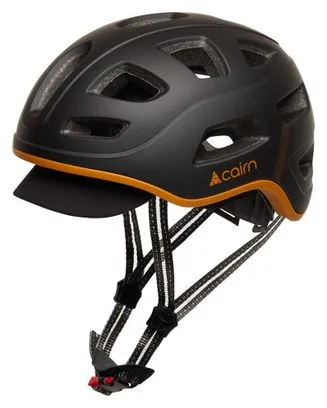 Cairn Quartz LED USB Poederhelm Zwart / Cognac