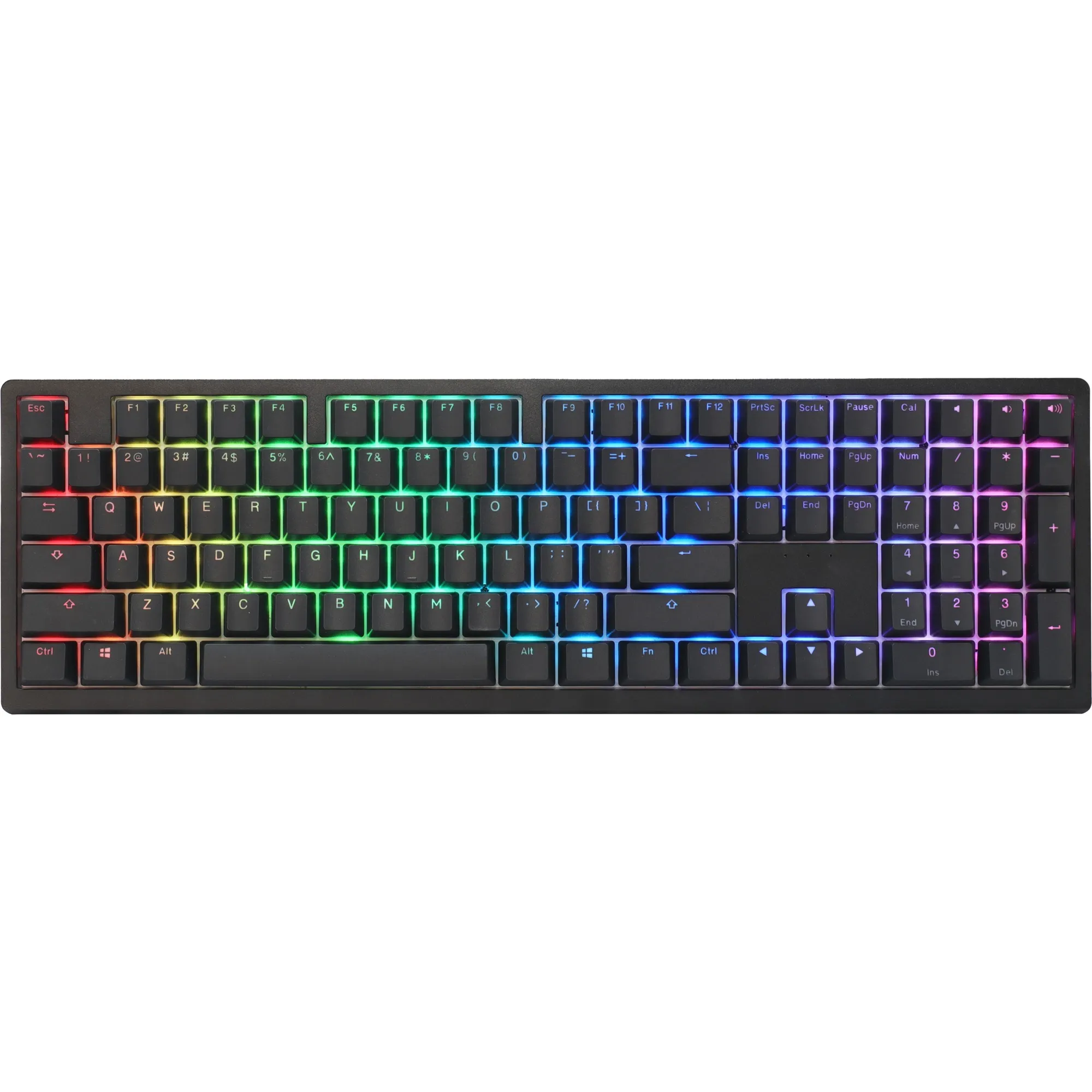 DUCKY ZERO 6108 CLASSIC BLACK, GAMING TOETSENBORD (ZWART/WIT, US LAYOUT, CHERRY MX2A BROWN, RGB LEDS, DOUBLESHOT PBT, HOT SWAP
