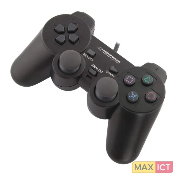 Esperanza Esperanza EG106 game controller Joystick PC,Playstation 2,Playstation 3 Analoog/digitaal USB 2.0 Zwart