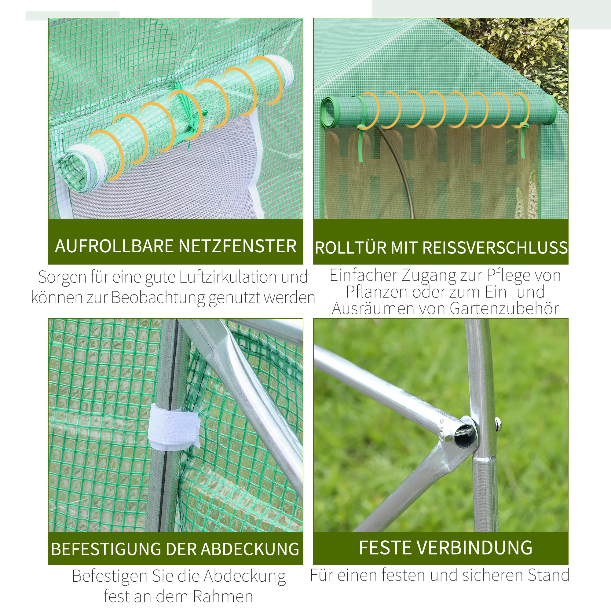 Foliënkas voor tuin en planten – 450 × 300B × 205H cm