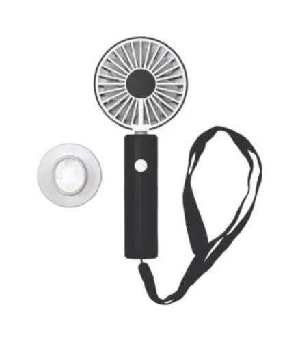HANDVENTILATOR USB OPLAADBAAR 17,3 CM ABS ZWART 3DELIG