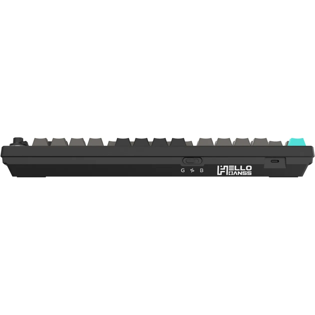 HELLOGANSS HS75T OBSIDIAN, TOETSENBORD (ZWART/GRIJS, US LAYOUT, GATERON WHITE, 75%, RGB LEDS, PBT DOUBLESHOT KEYCAPS, HOT SWAP,