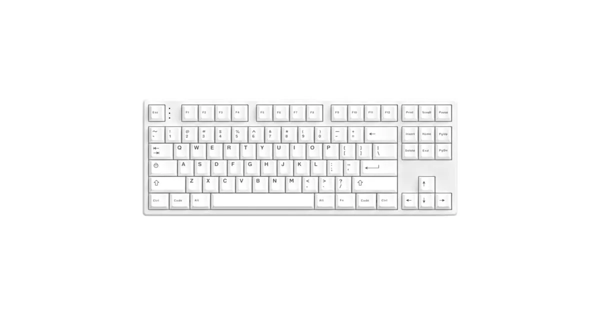 HELLOGANSS HS87T WHITE, TOETSENBORD (WIT, US LAYOUT, CHERRY MX SILENT RED, TKL, RGB LEDS, PBT DOUBLESHOT KEYCAPS, HOT SWAP, 2,4