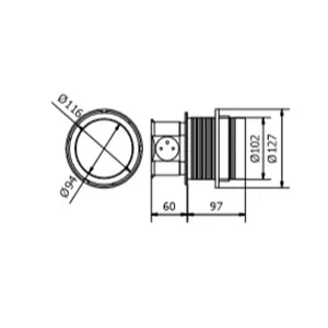 Inbouw stopcontact pop up, 3 stopcontacten, 2 USB, penaarding 
