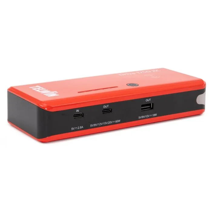 Jumpstarter en Powerbank LED zaklamp met USB C snelladen en draadloos