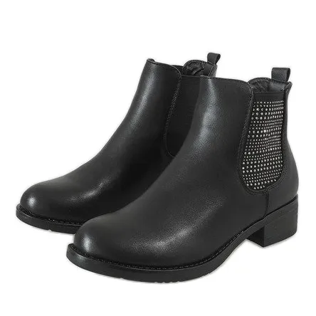 Kayla Shoes Zwarte geïsoleerde laarzen met hoge hakken 88053