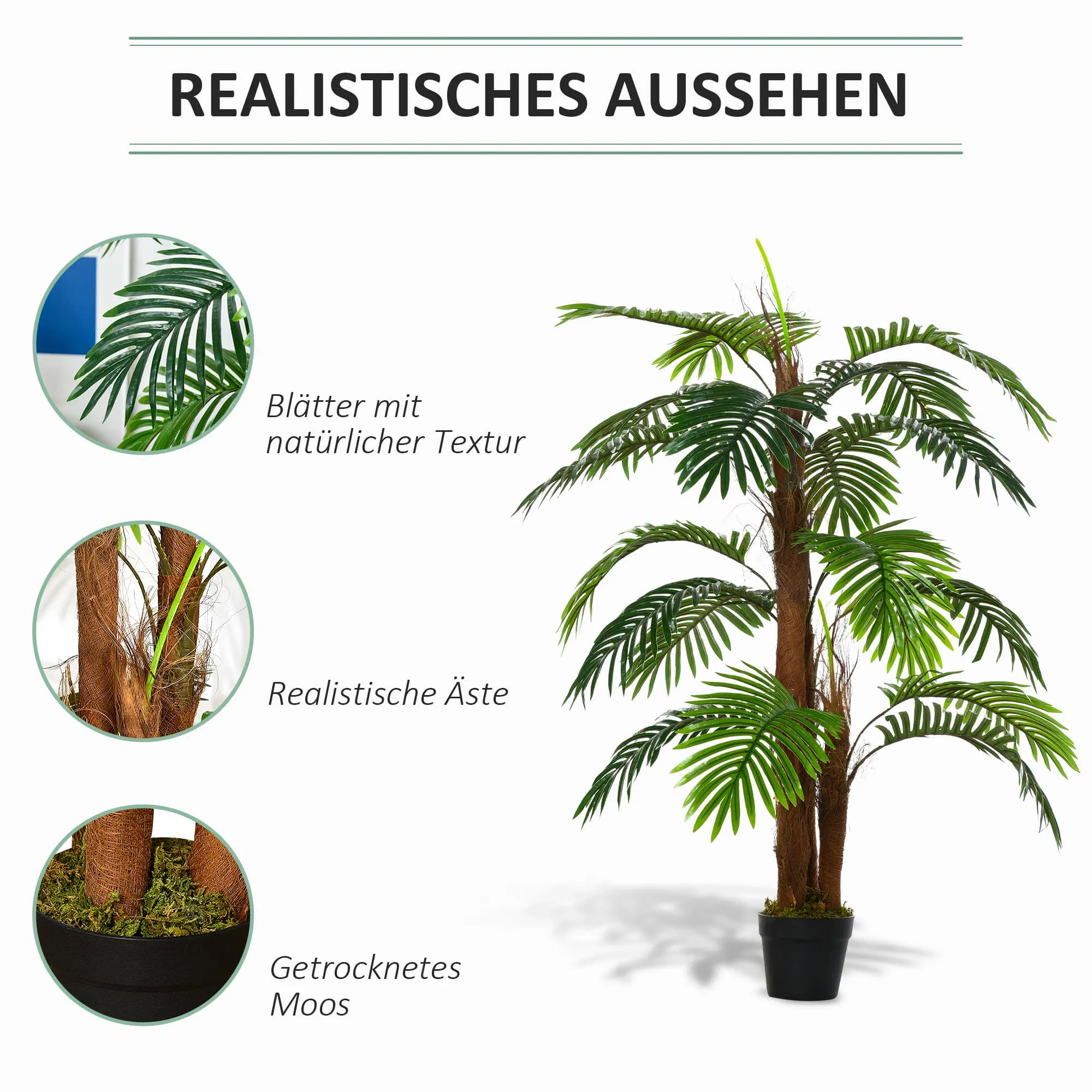 Kunstmatige planten 120 cm kunstmatige palmpalm kunstmatige plant huisplant Decipper Lance Office Lance Plastic Pot voor binnen 