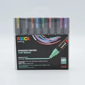 Markeerstiften Posca medium metal Pak van 8 stiften
