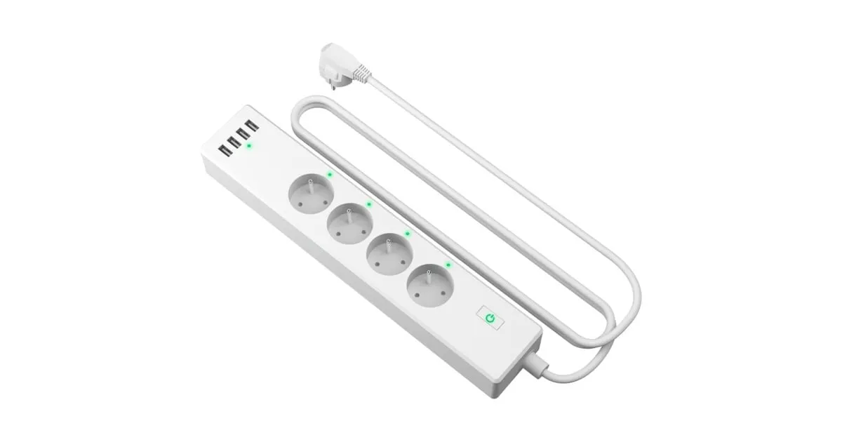 MEROSS MSS425F SMART WIFI SURGE PROTECTOR SCHAKEL STEKKERDOOS (WIT, USB, WIFI)