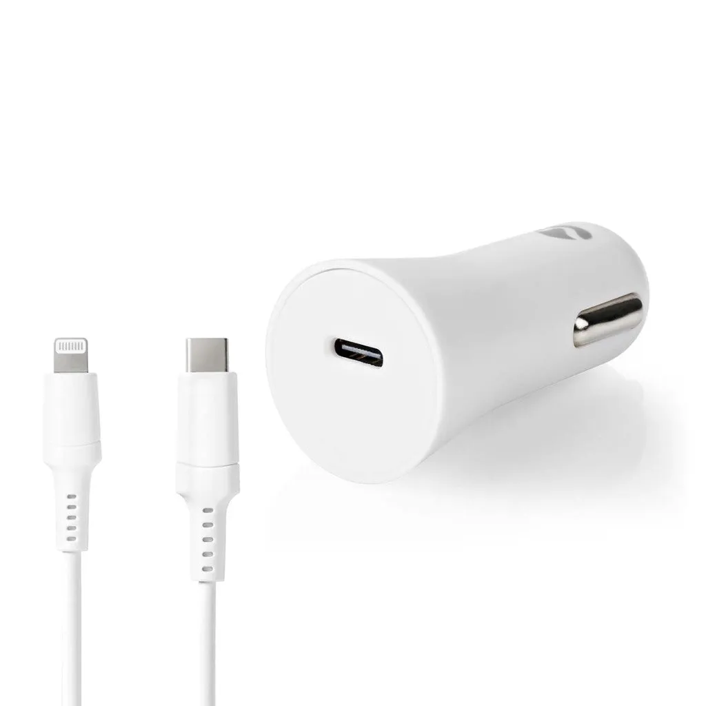 NEDIS CCPDL20W111WT AUTOLADER 1,67 A / 2,22 A / 3,0 A OUTPUTS: 1 POORTTYPE: USBC™ LIGHTNING