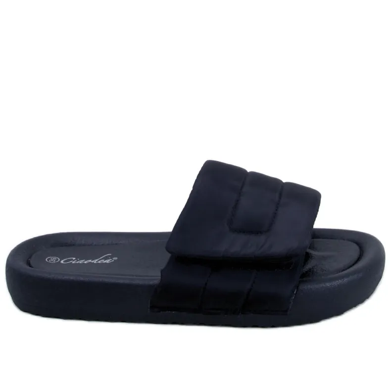 PA1 Cueto Zwarte nylon pantoffels