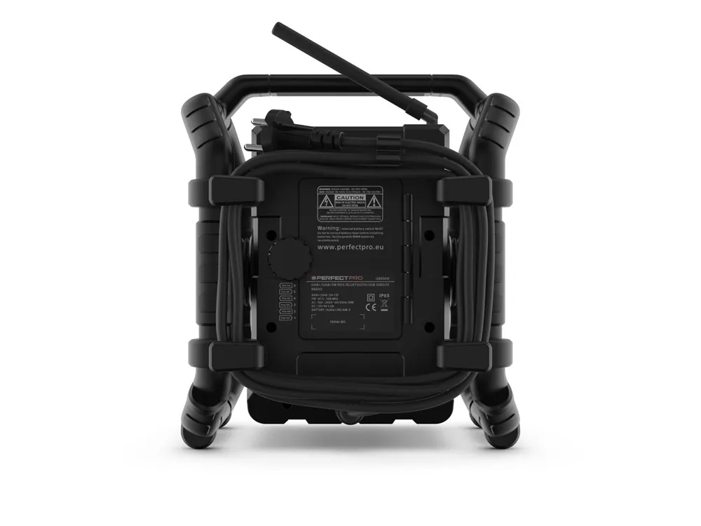 PERFECTPRO BOUWRADIO UB500R ANTRACIET DAB+  FM RDS  BLUETOOTH  USB  AUXIN  OPLAADBAAR (INCL. BATTERIJEN)
