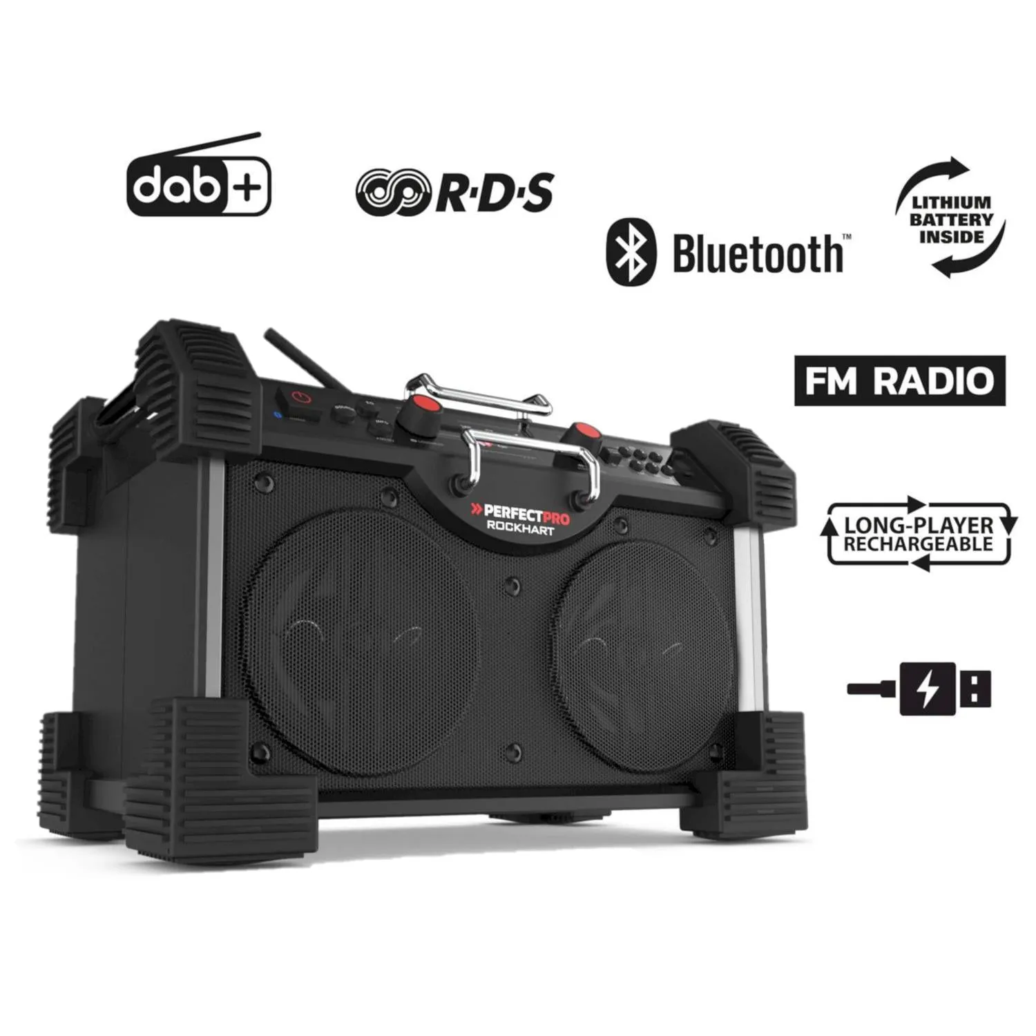 Perfectpro RH4 Rockhart 230V DAB+ / FM / Bluetooth / USB (oplader)