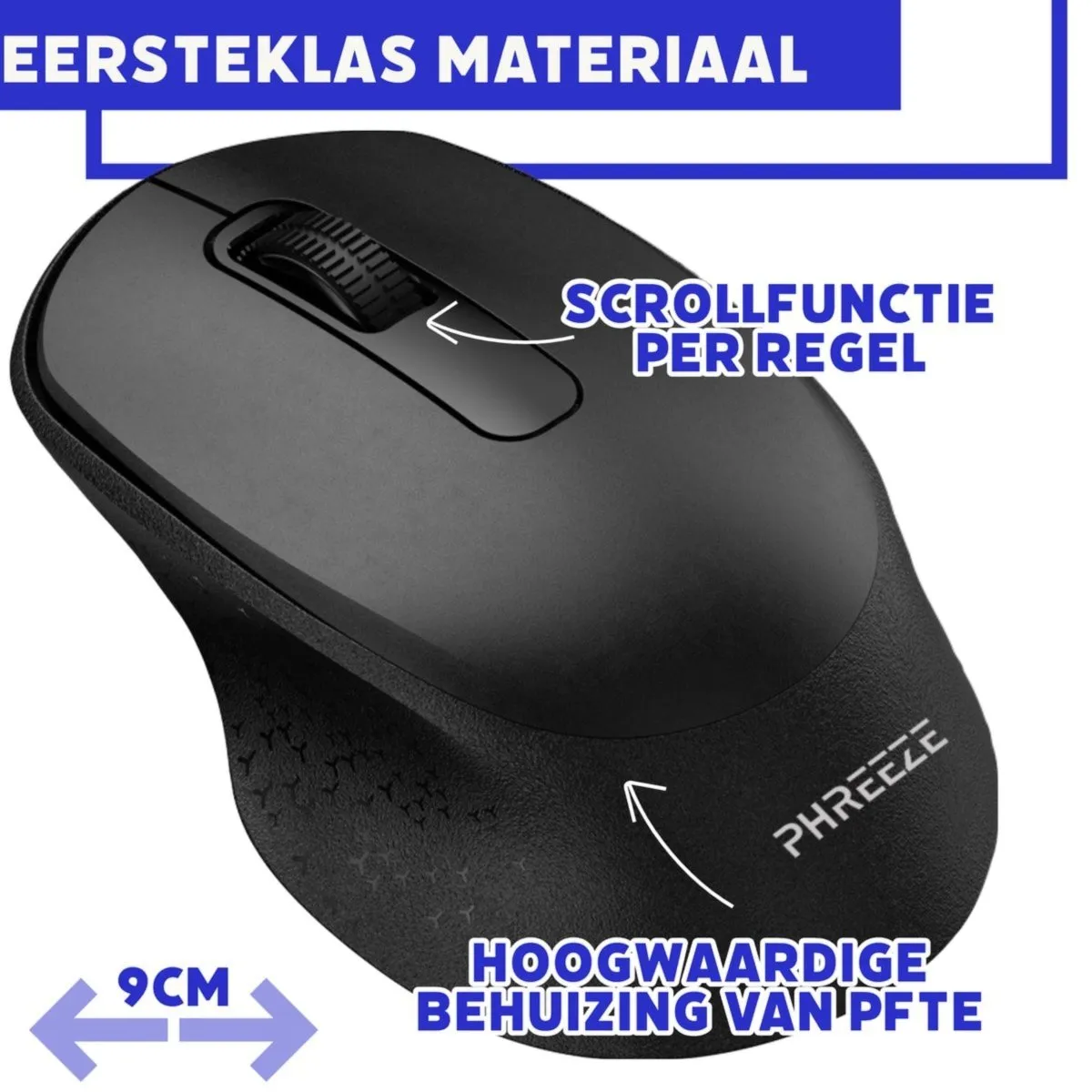 PHREEZE™ DRAADLOZE TOETSENBORD EN MUIS SET + USB ONTVANGER  ERGONOMISCH DESIGN  LICHTE TOETSAANSLAG  FUNCTIETOETSEN  QWERTY