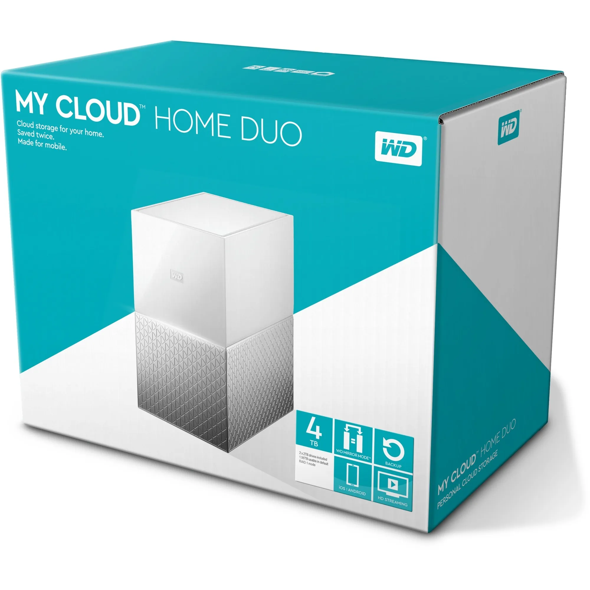 WD My Cloud Home Duo, 4 TB nas (Wit, LAN, 2x USB 3.0)